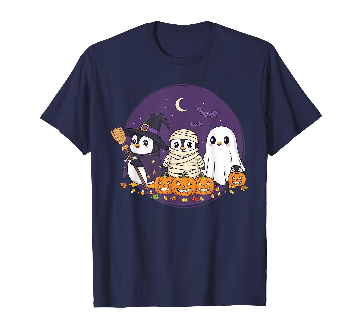 Penguin Boo Pumpkin Animal Halloween Costume for Kids Boys T-Shirt