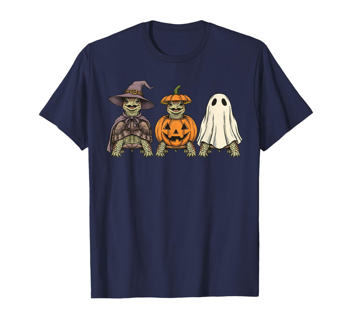 Spooky Ghost Eastern Box Turtle Lover Pumpkin Halloween T-Shirt