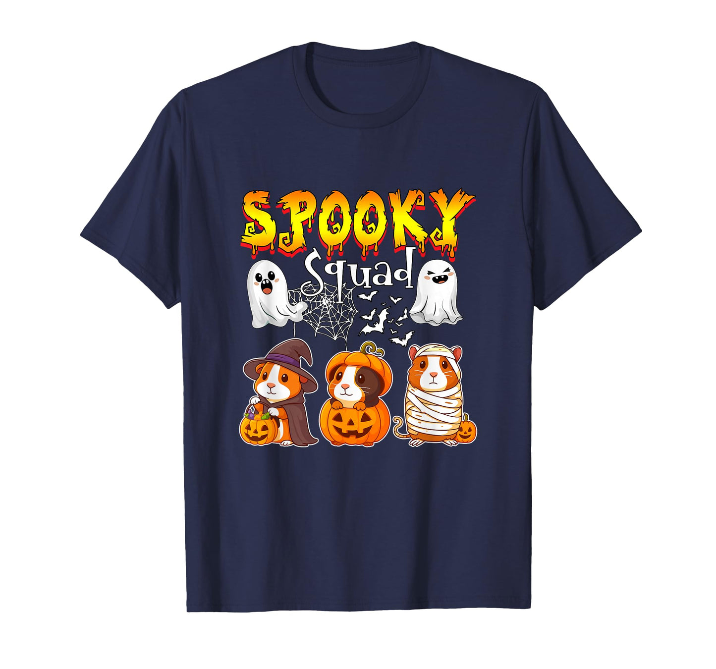 Spooky Halloween Squad Three Cute Guinea Pigs Cosplay Witch T-Shirt