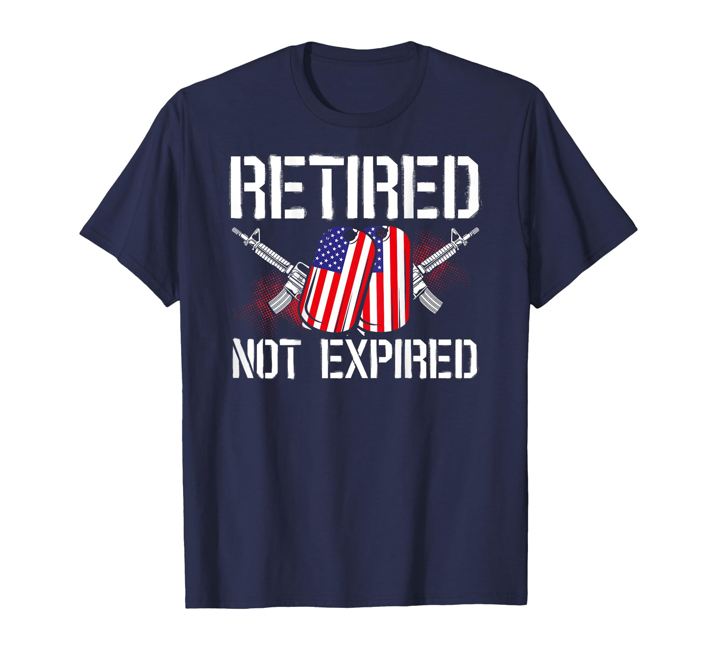 Retired Not Expired Veteran Back Print T-Shirt