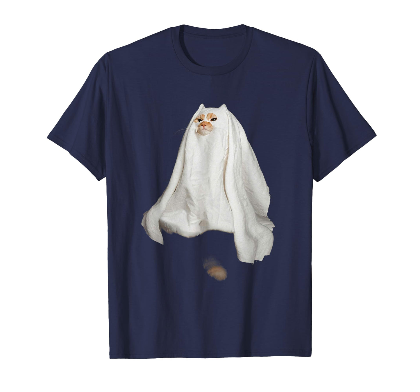 Ghost Cat Meme Funny Halloween Men Women Kids T-Shirt