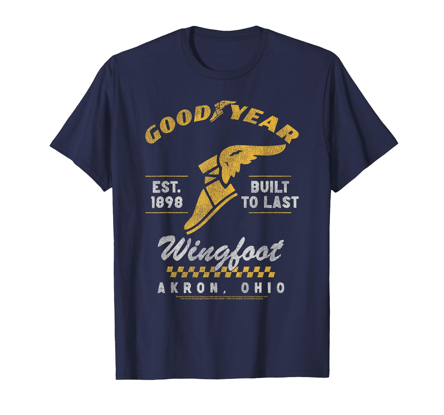 Goodyear Wingfoot Est. 1898 Built To Last Logo Distressed T-Shirt