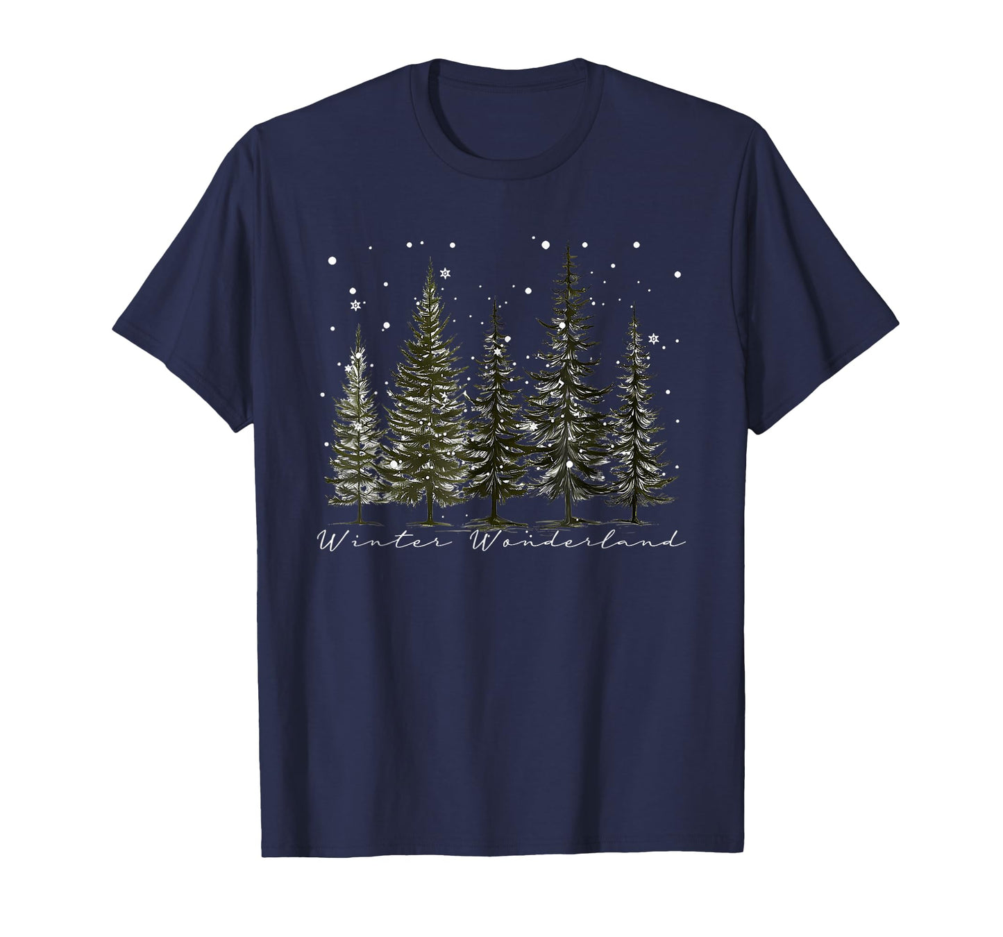 Winter Wonderland Pine Tree Nature Lover Hiking Camping T-Shirt
