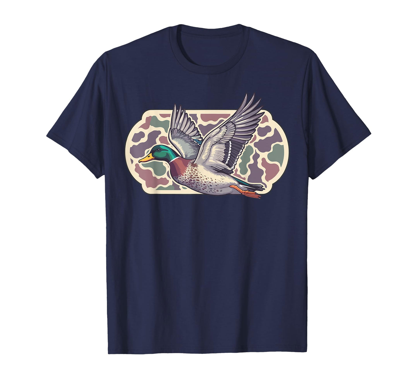 Camo Patriotic Mallard Duck Camouflage Flying Duck Hunting T-Shirt