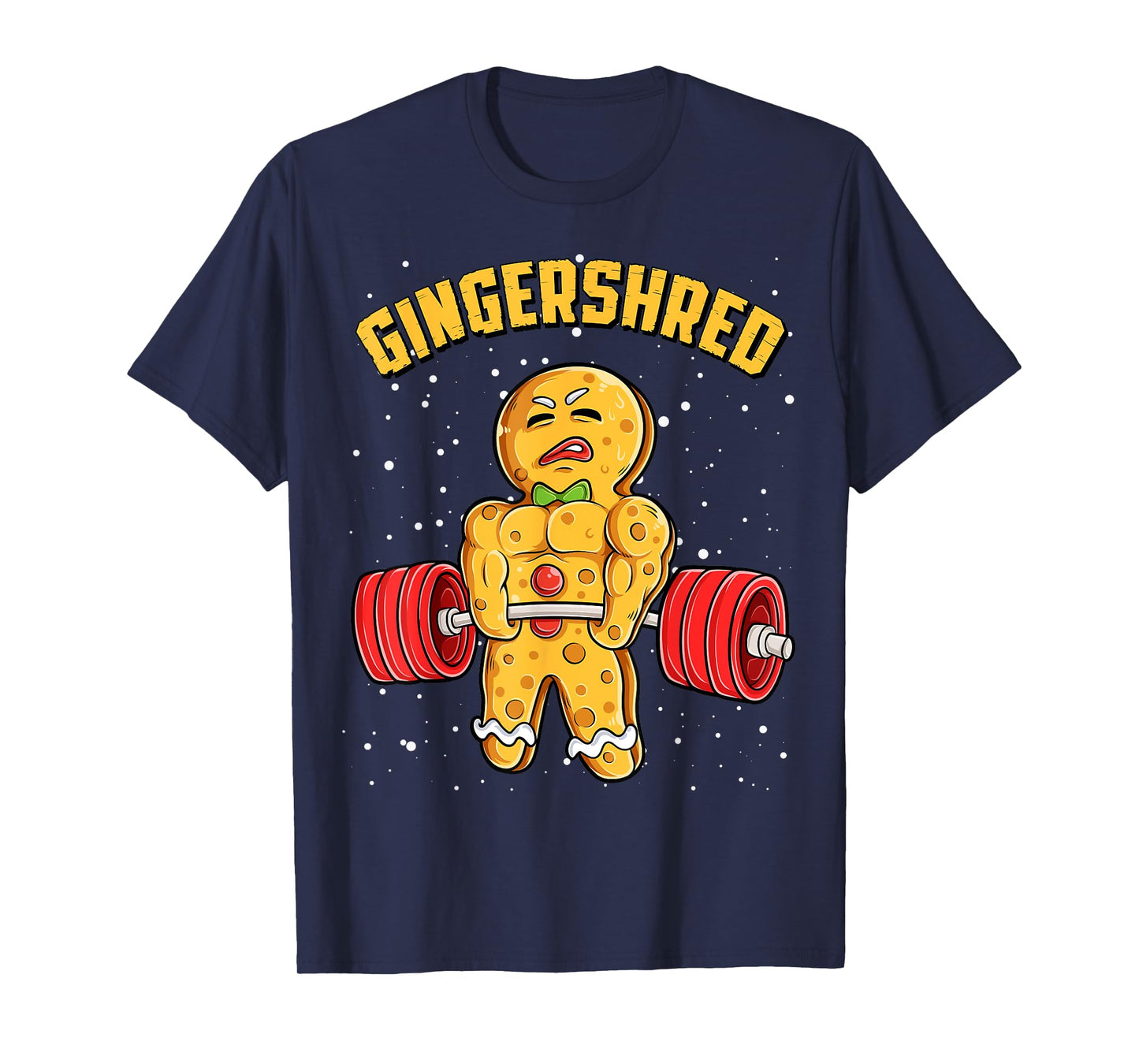 Gingershred Funny Gingerbread Man Gym Bodybuilding Christmas T-Shirt