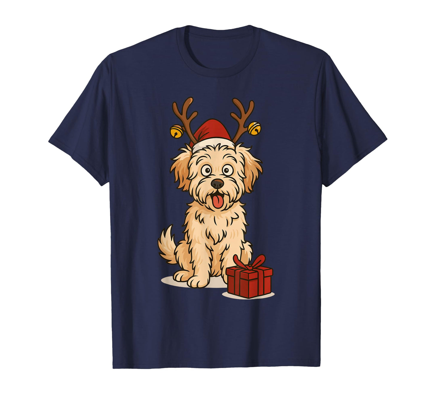 Funny Maltipoo Christmas Dog – Holiday Art T-Shirt