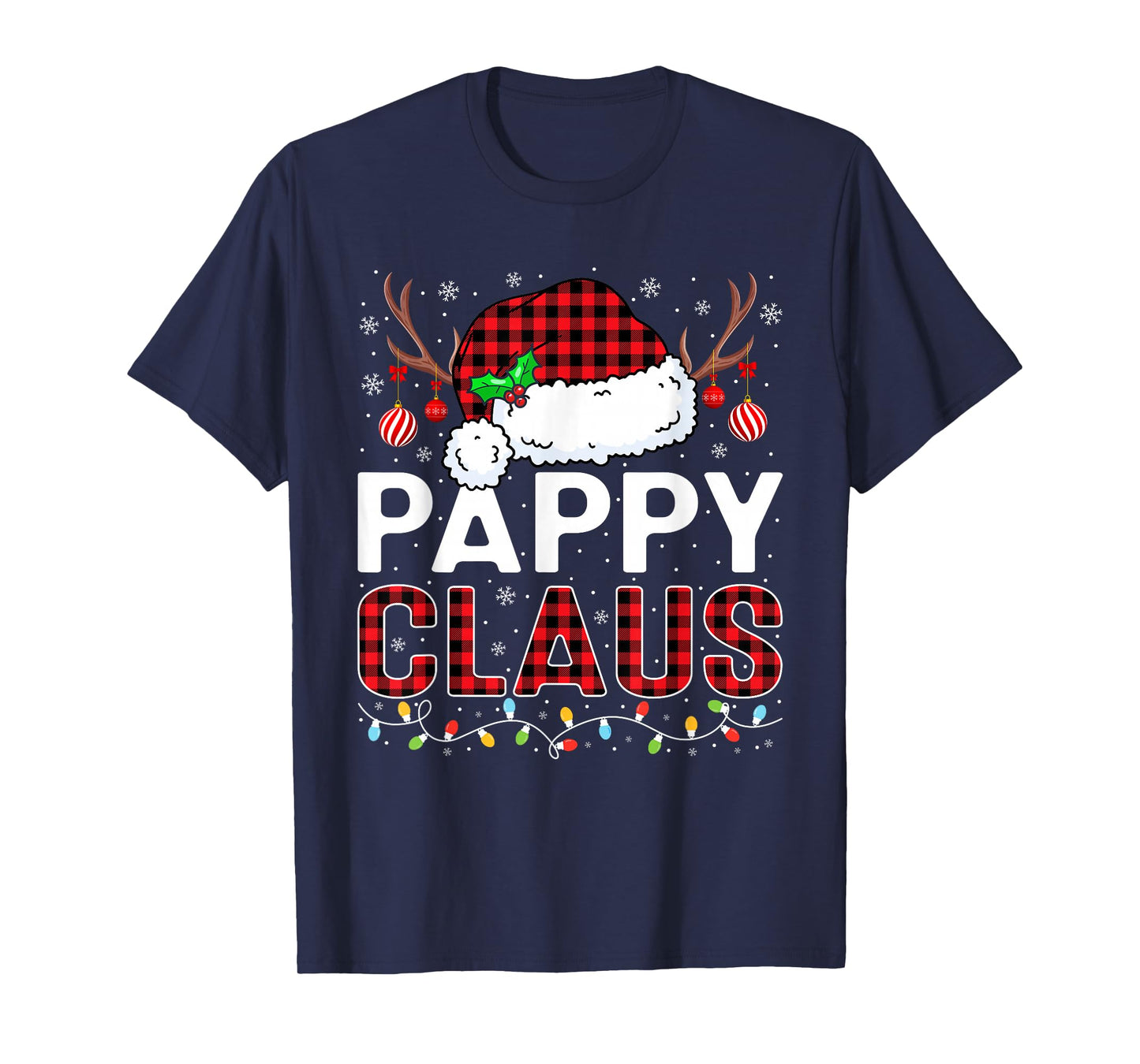 Christmas Lights Pappy Claus Family Matching Xmas Pajama T-Shirt