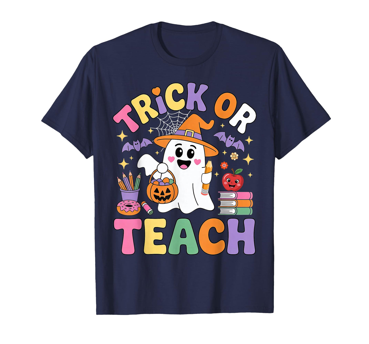 Trick or Teach Funny Ghost Teacher Halloween Costumes T-Shirt
