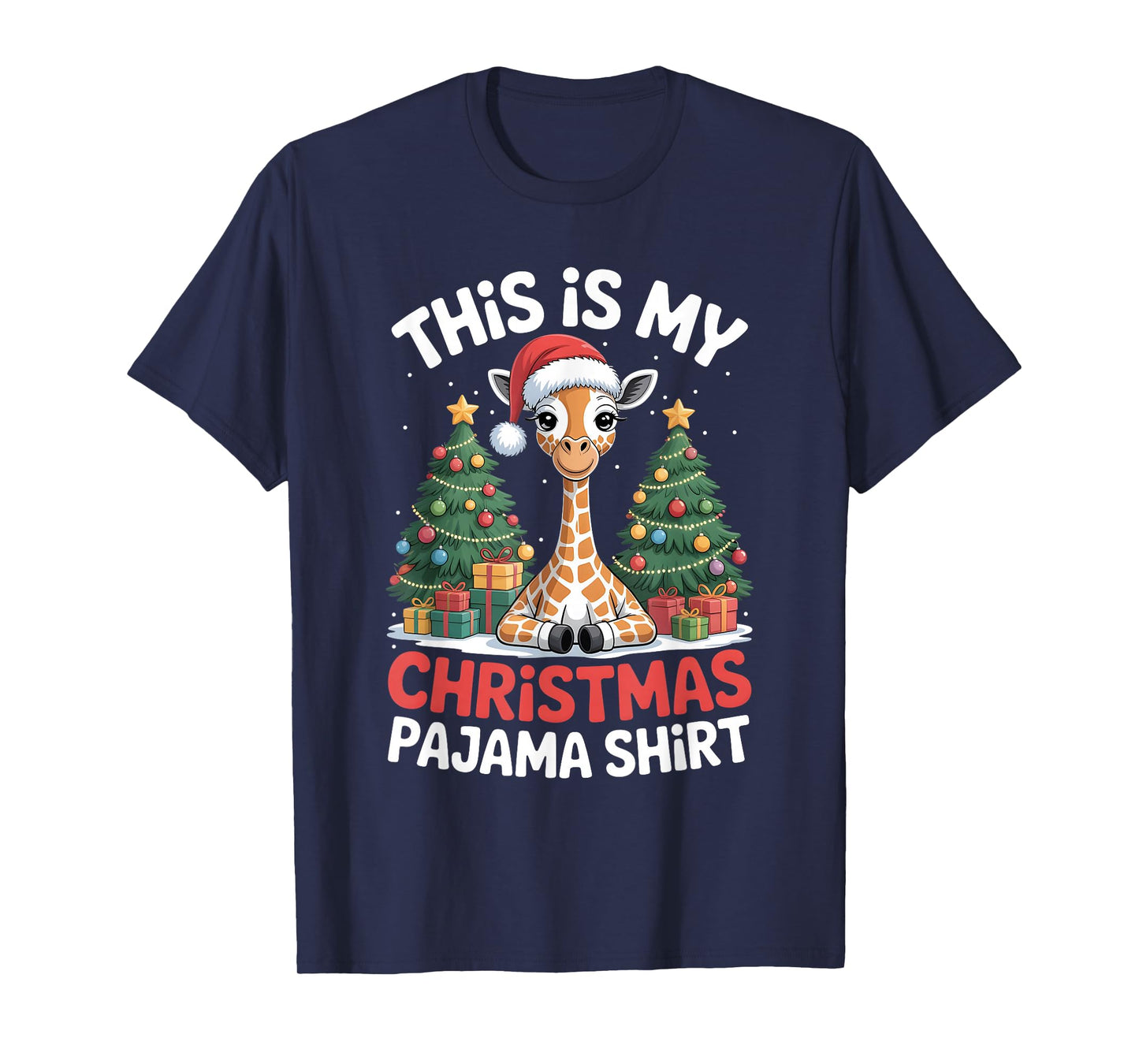 Giraffe This is My Christmas Pajama T-Shirt