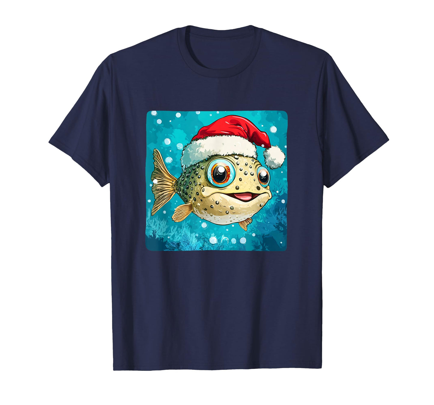 Puffer Fish Fun with a Jolly Santa Touch Costume T-Shirt