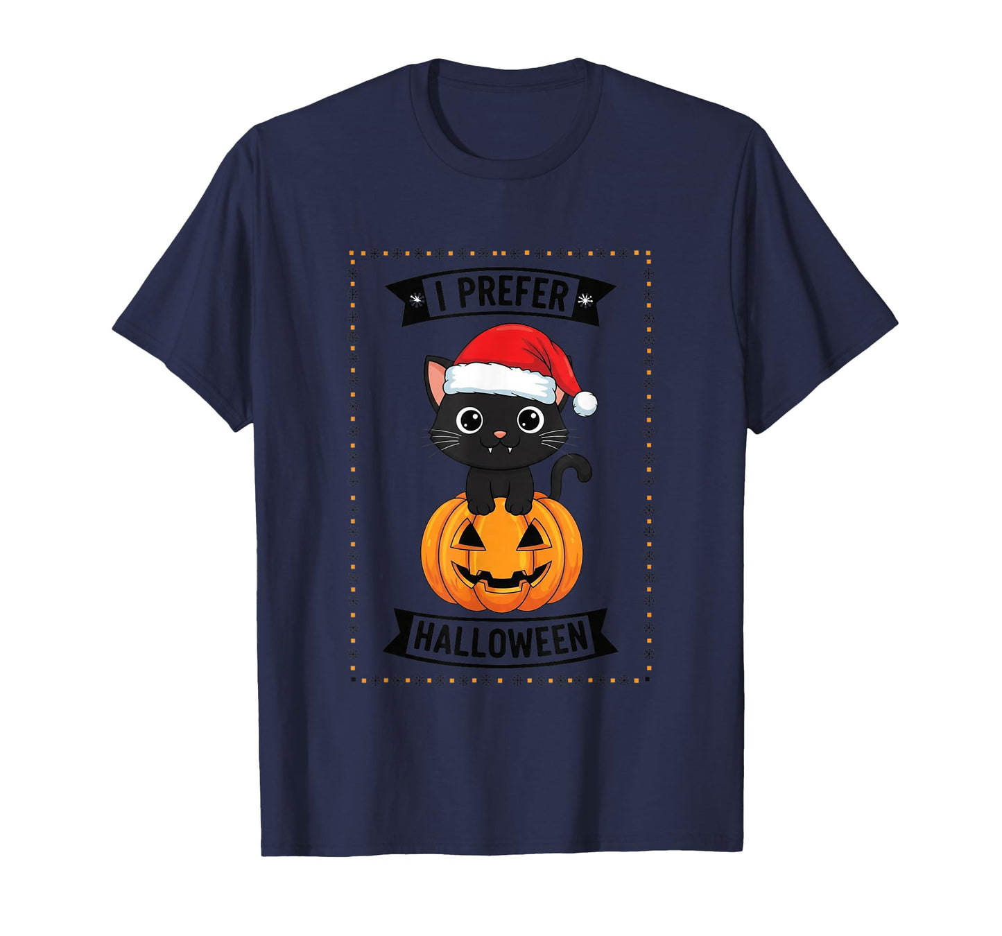 I Prefer Halloween Cute Cat Pumpkin T-Shirt
