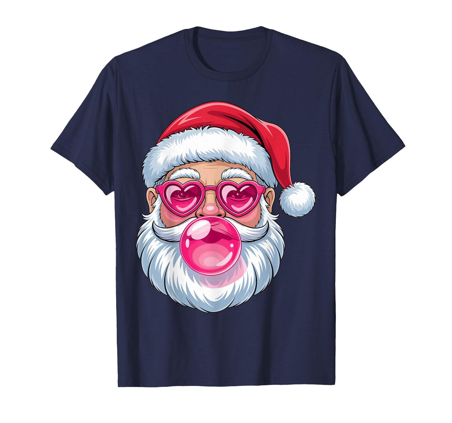 Cool Santa with Sunglasses and Bubblegum T-Shirt