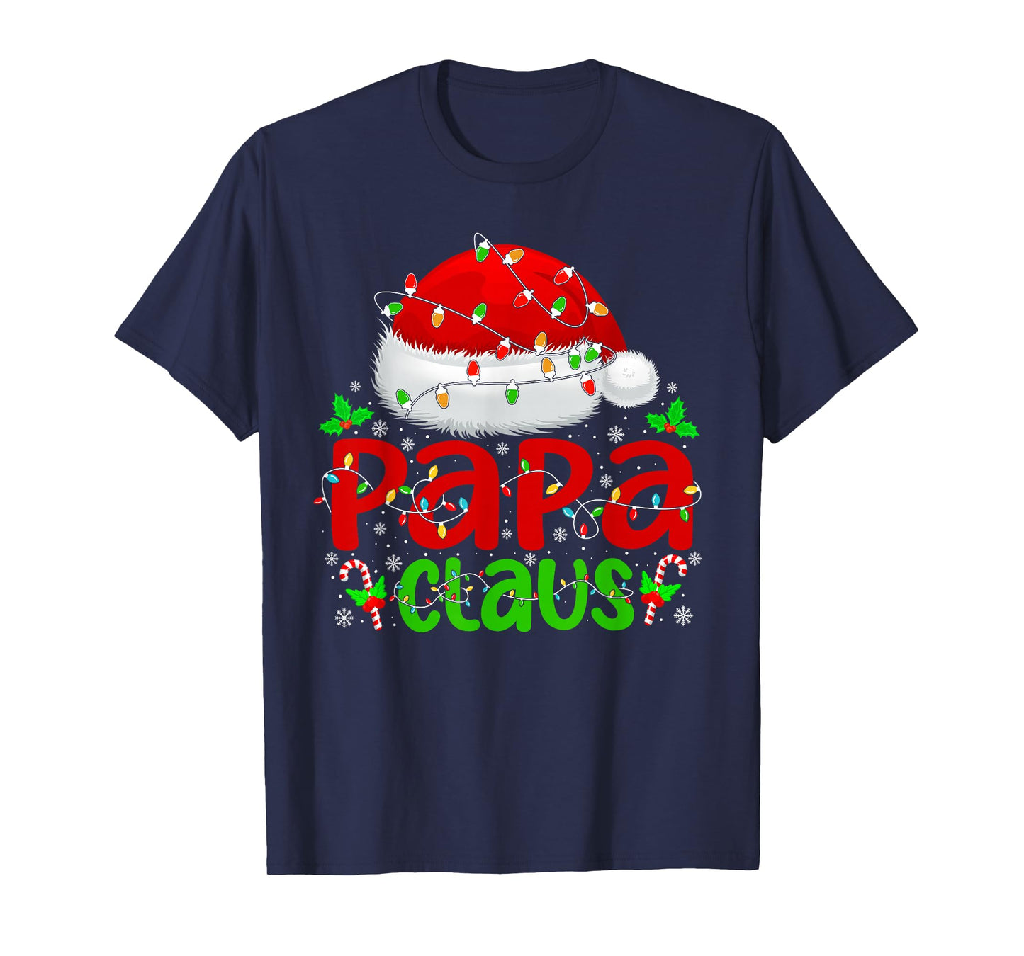 Papa Claus Xmas Santa Matching Family Christmas Pajamas T-Shirt