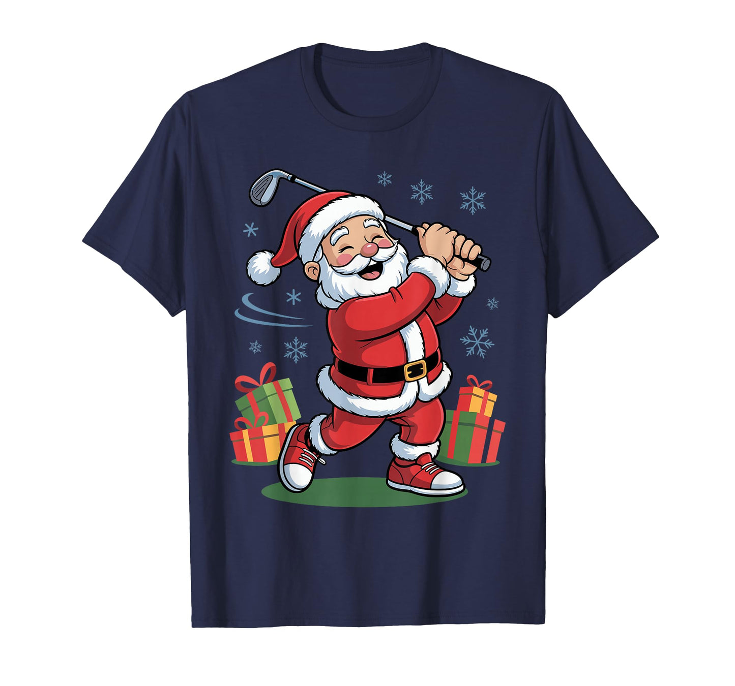 Funny Santa Playing Golf Holiday Christmas Xmas Pajama T-Shirt
