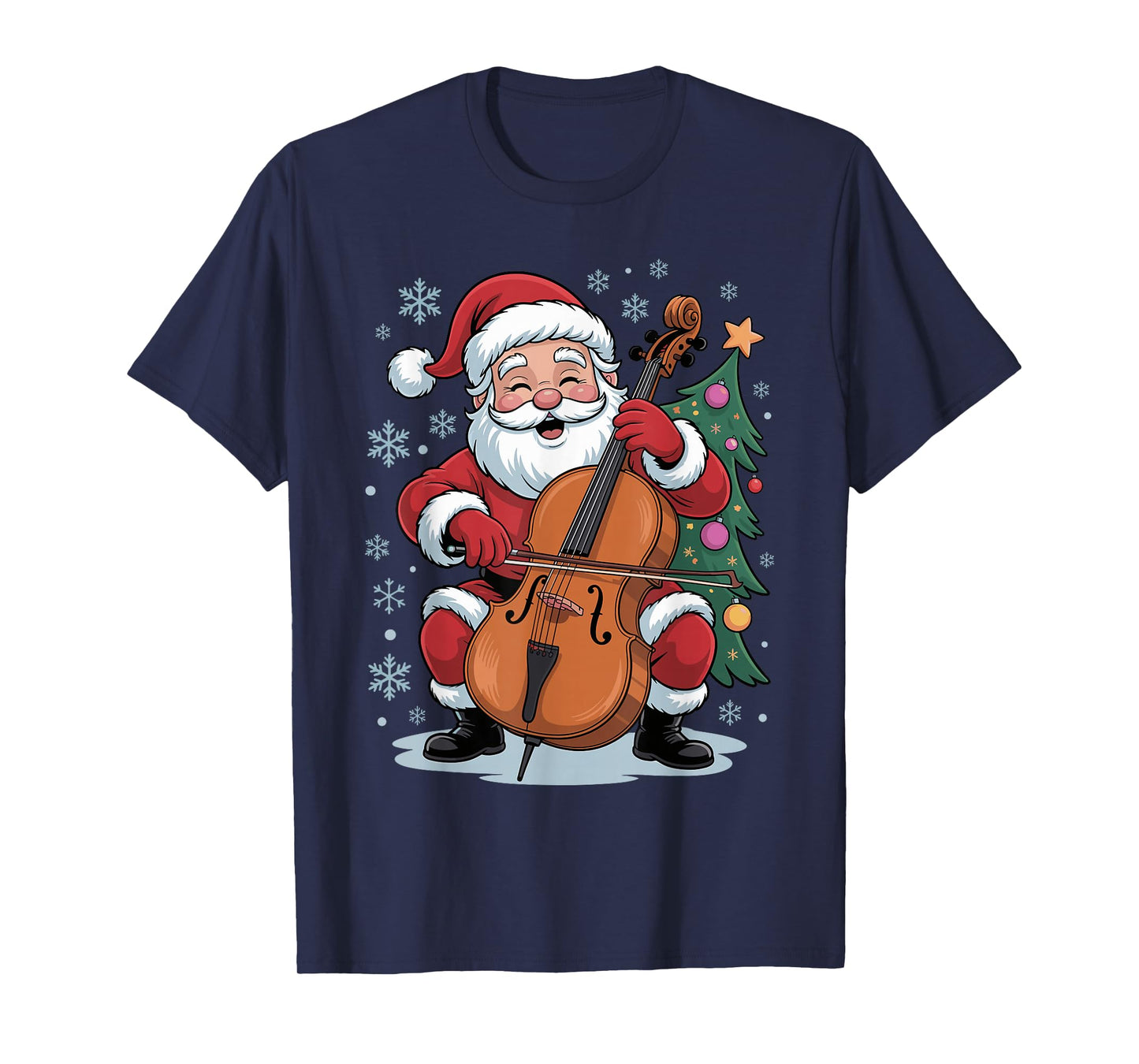 Funny Santa Christmas Design Cello Holiday Xmas Pajama T-Shirt