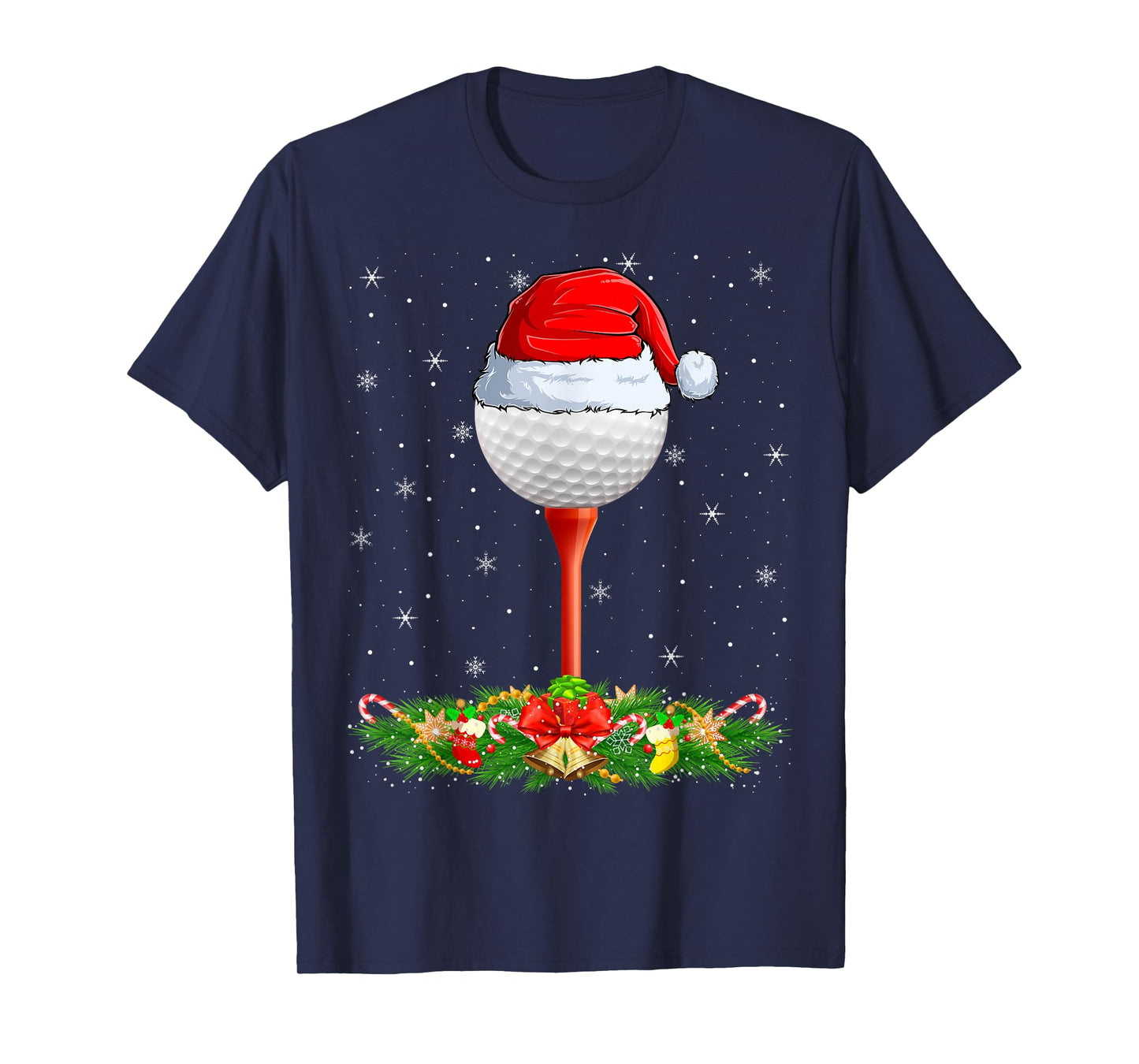 Golfer Golfing Christmas Pajamas Santa Hat Golf Ball Xmas T-Shirt