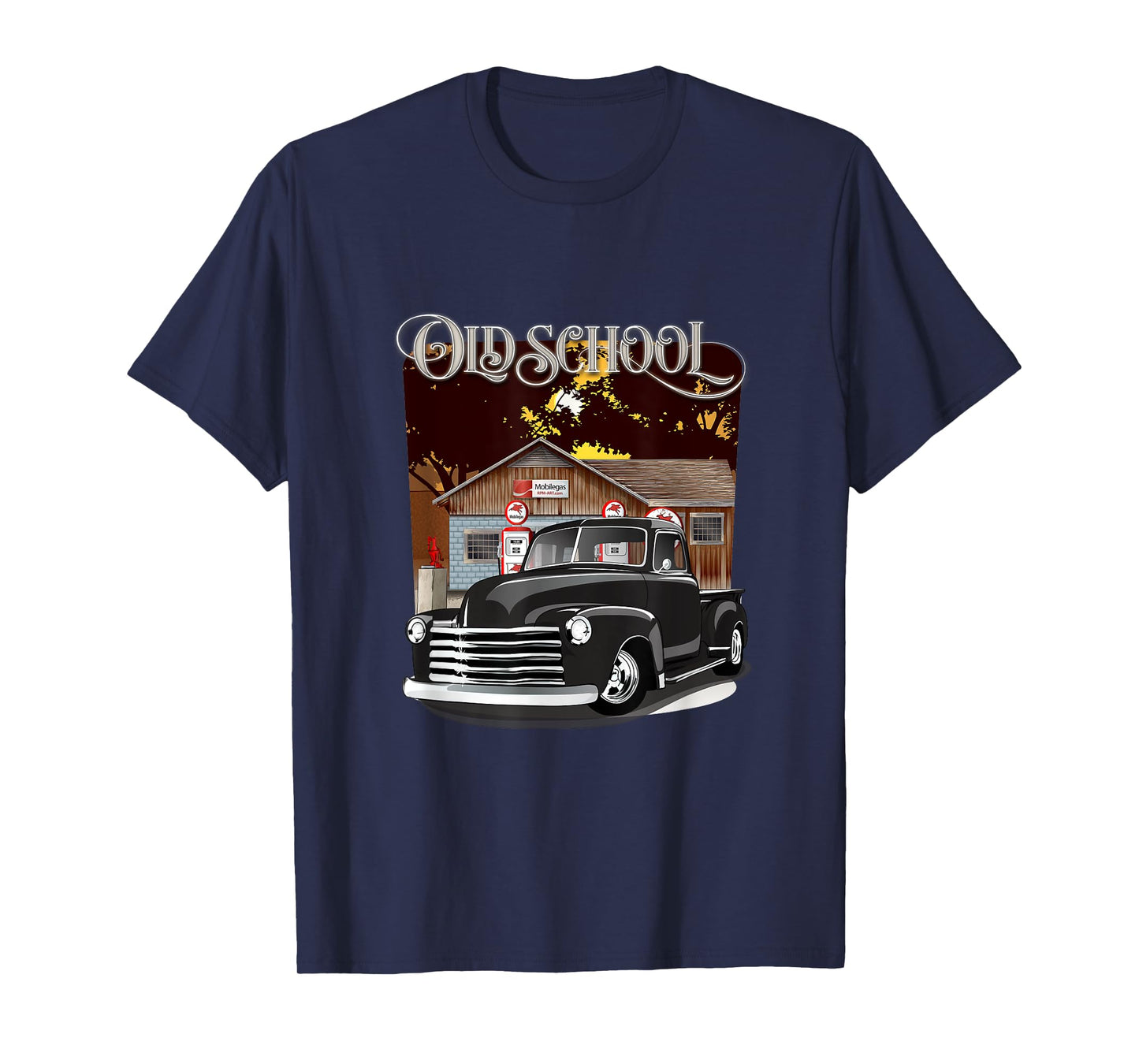 1948 Classic Truck with Old School Service Station Design T-Shirt