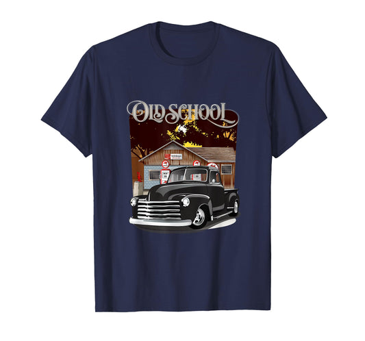1948 Classic Truck with Old School Service Station Design T-Shirt