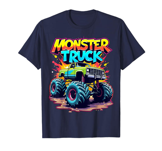 Monster Truck Birthday Party Colorful Monster Trucks T-Shirt