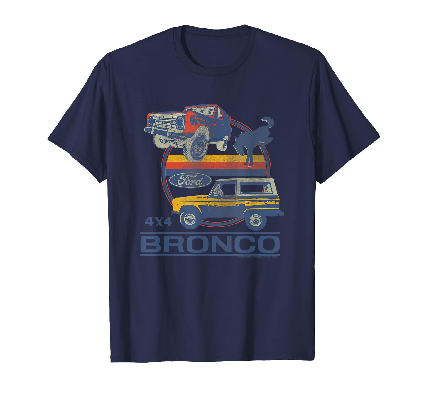 Ford - Bronco 4x4 Retro Circle With Pony Logo T-Shirt