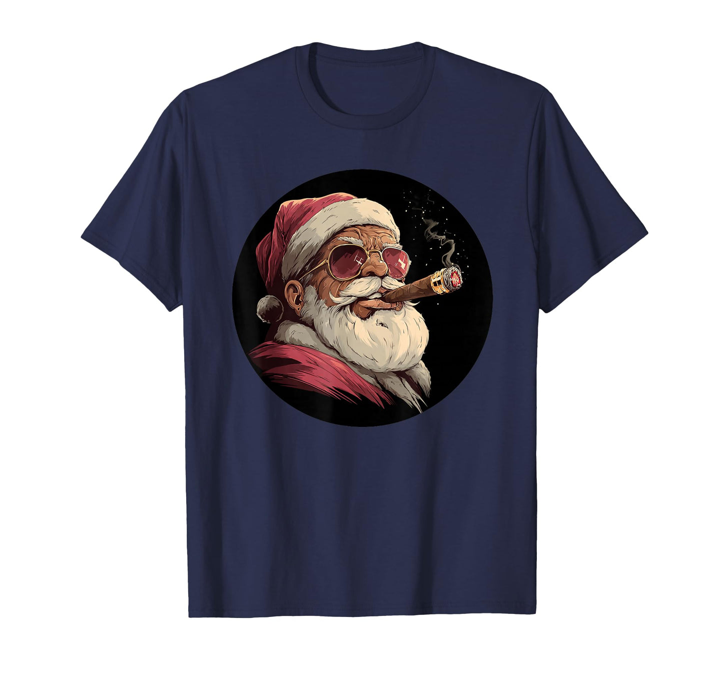 Cigar Santa Claus Look for Smoking Christmas T-Shirt