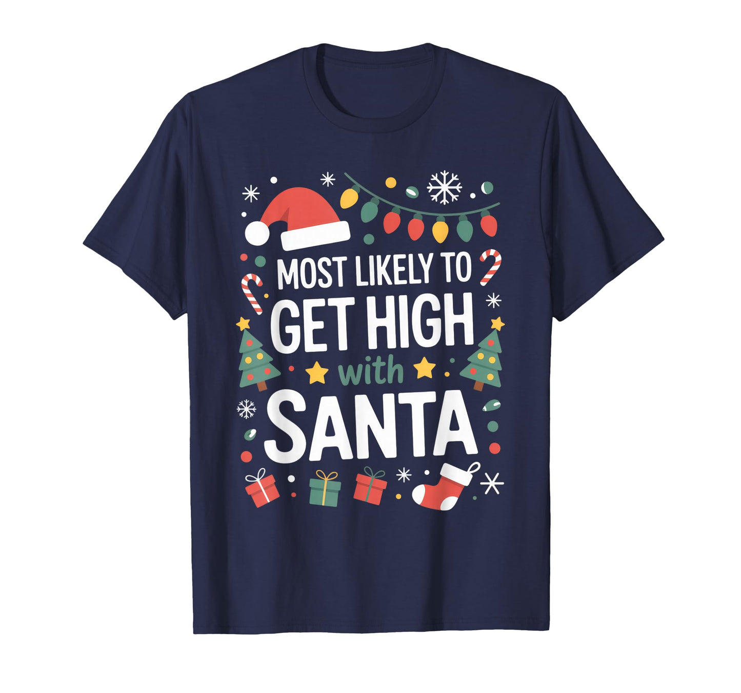 Most Likely to Party with Santa Funny Christmas Outfit T-Shirt