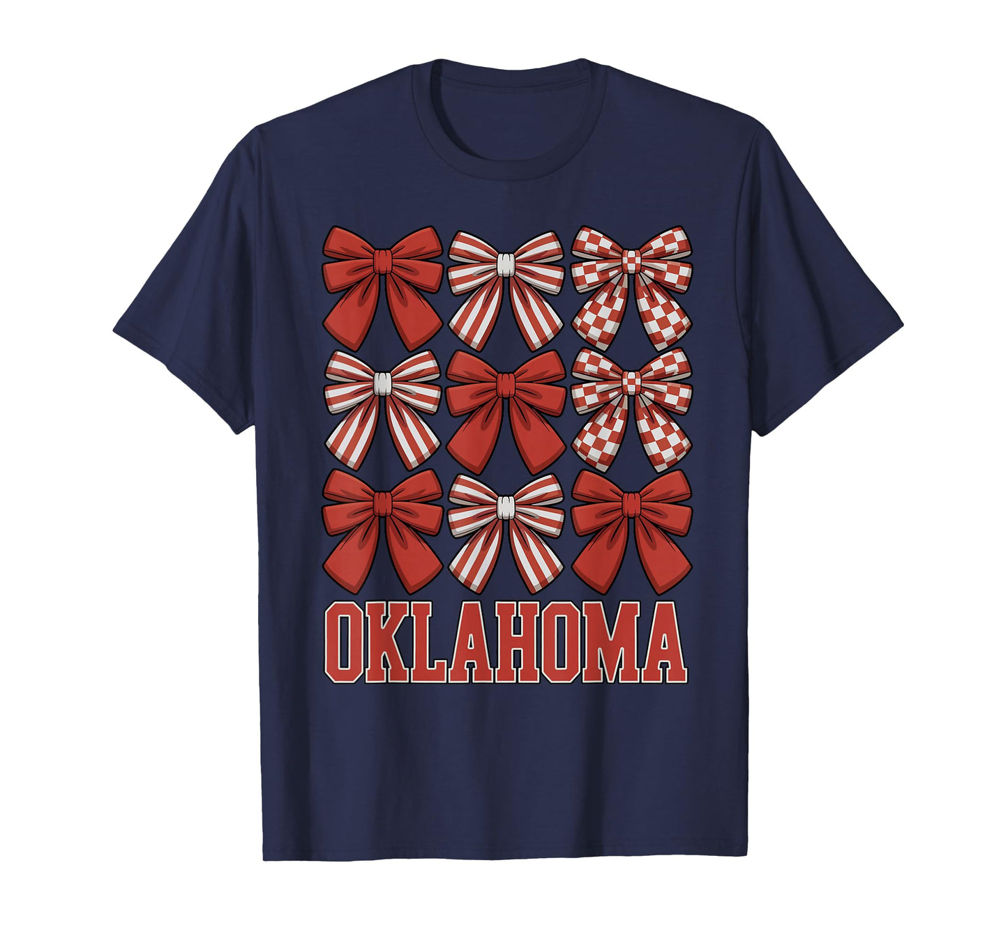 Oklahoma OK Women Toddler Girls Coquette Bow State Pride T-Shirt