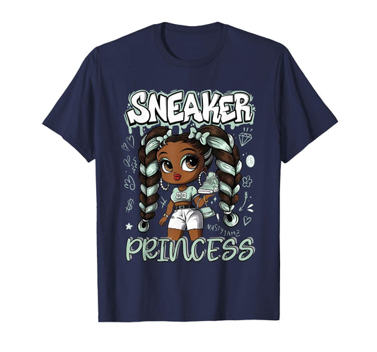 Sneaker Princess Girl Afro Seafoam Abundance 4s Matching T-Shirt