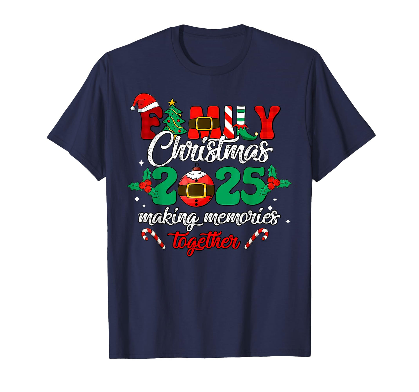 Family Christmas 2025 Matching Group Squad Santa Elf Xmas T-Shirt