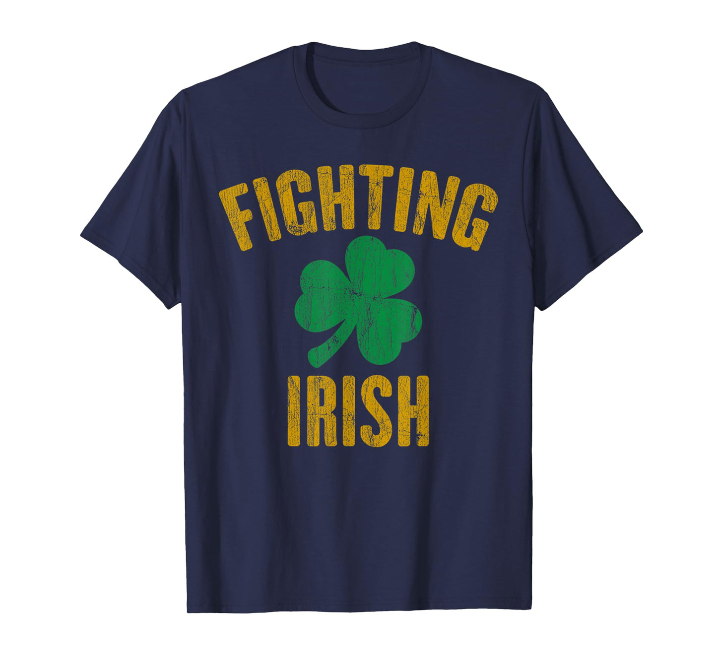 Vintage Fighting Irish History Gold Shamrock T-Shirt