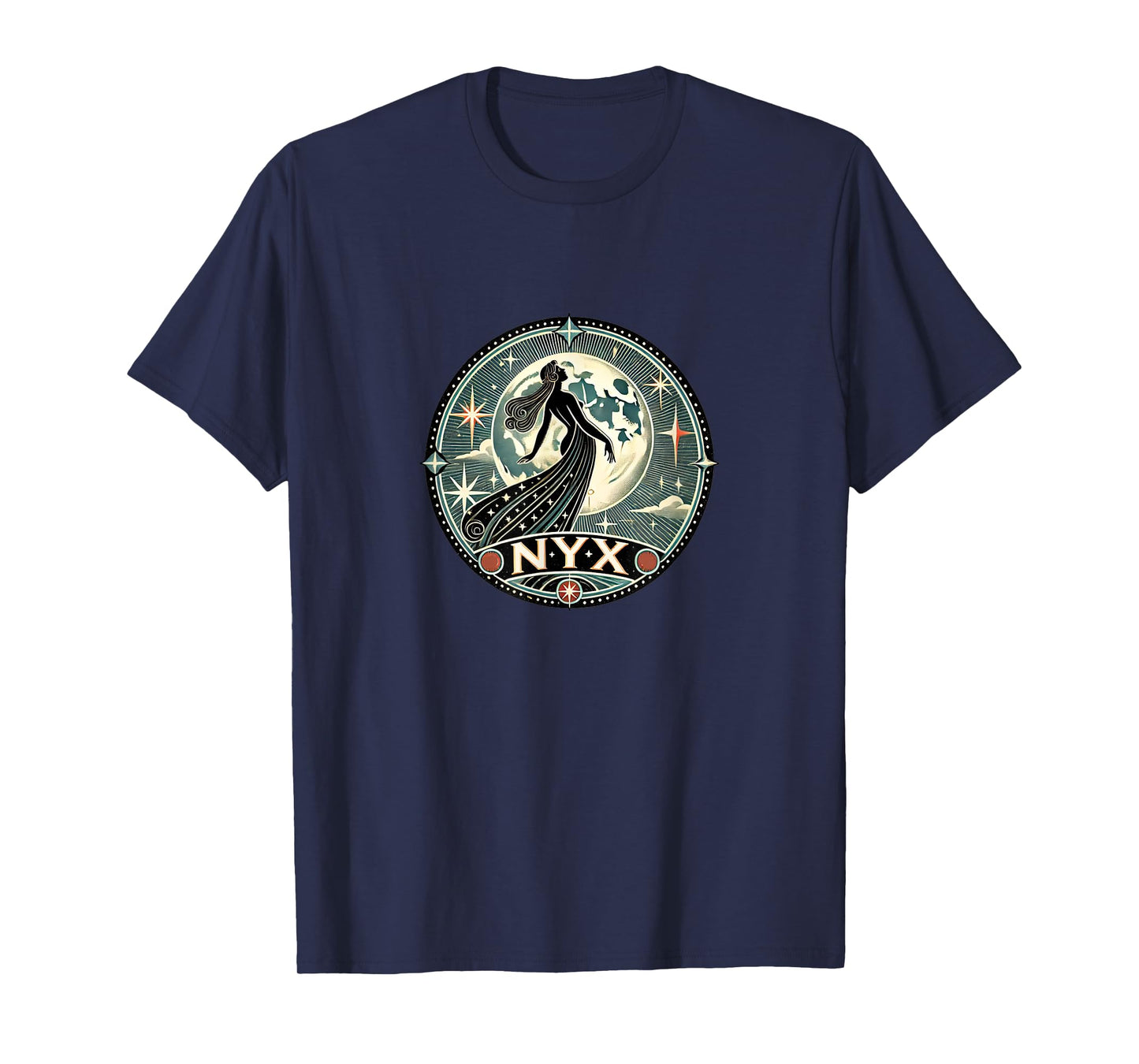 NYX Goddess Illustration Goddess of the Night Full Moon T-Shirt