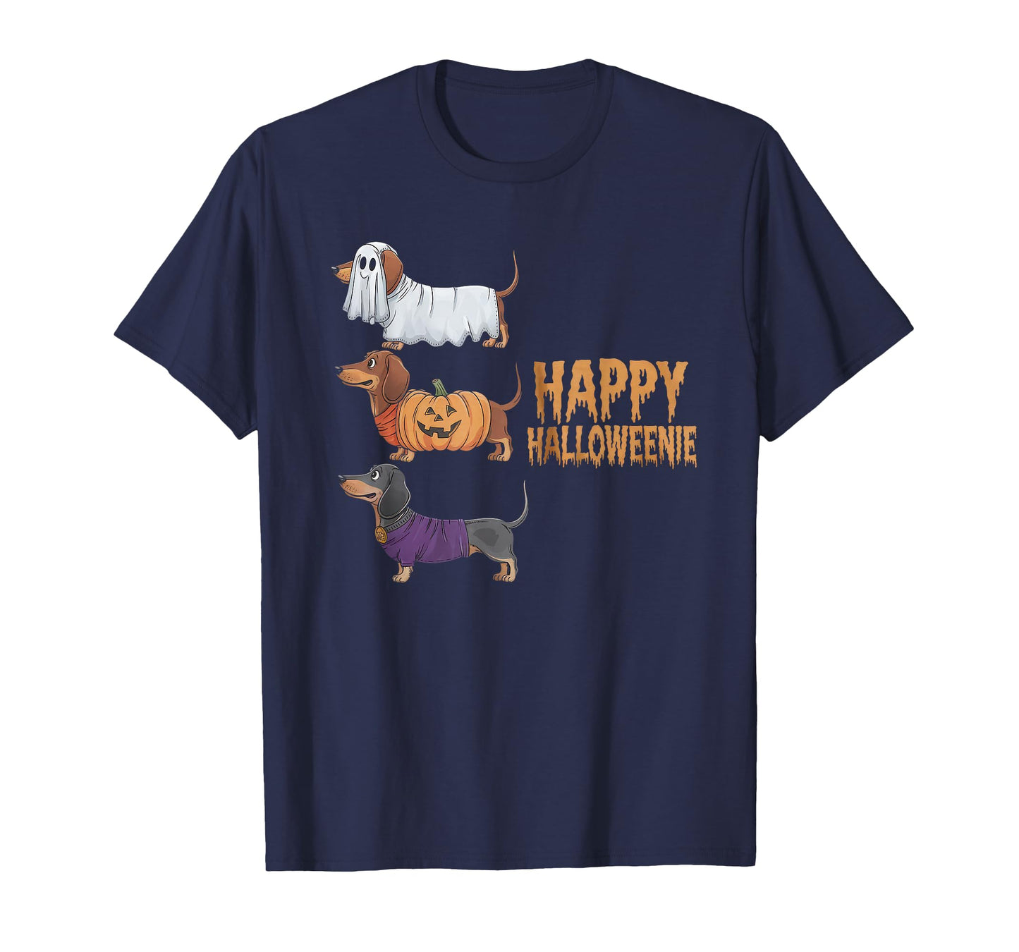Happy Halloweenie Tshirt Women Men Wiener Monster Party T-Shirt