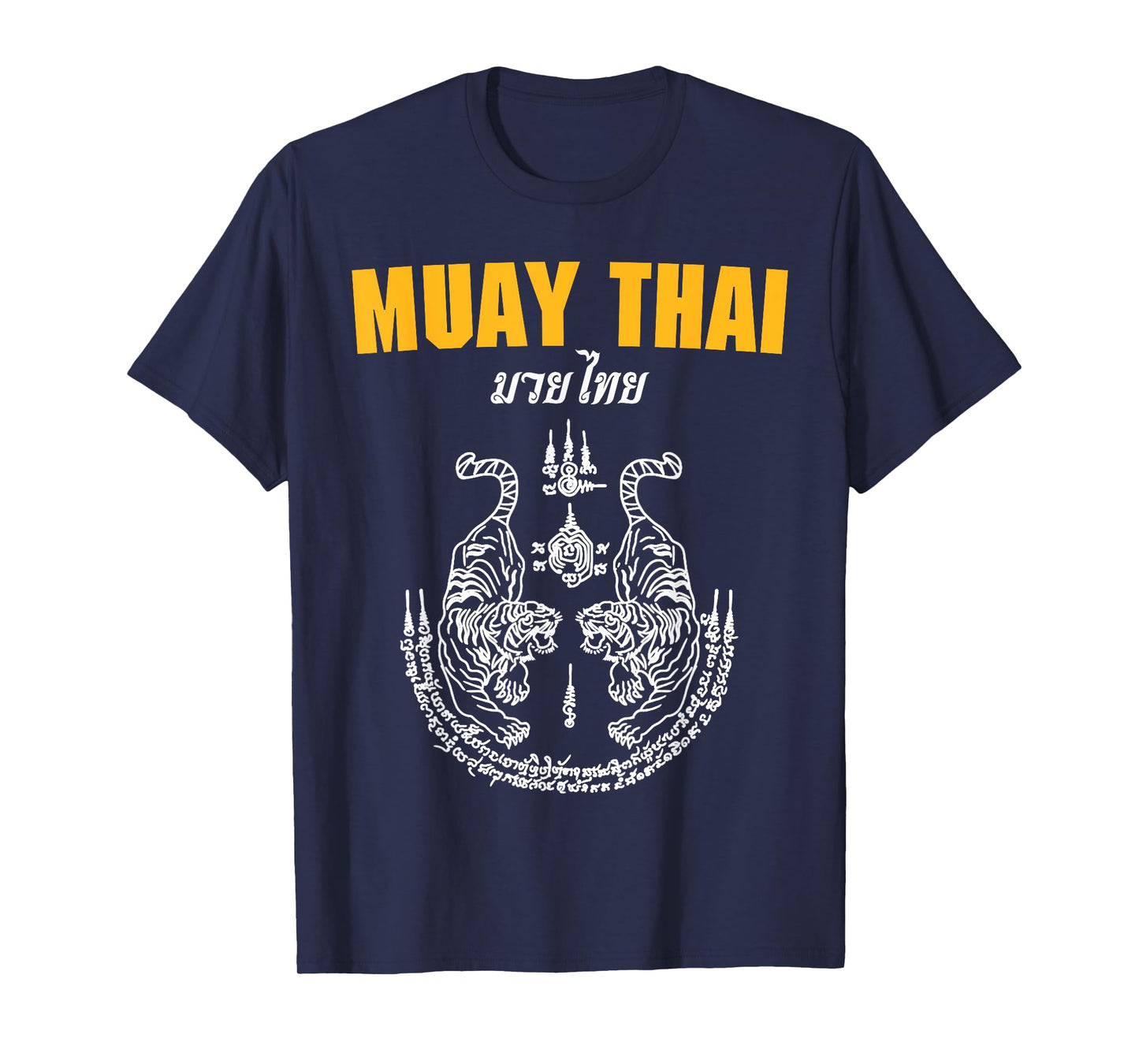 MMA Sak Yant Muay Thai Tattoo Twin Tiger Martial Art Short T-Shirt