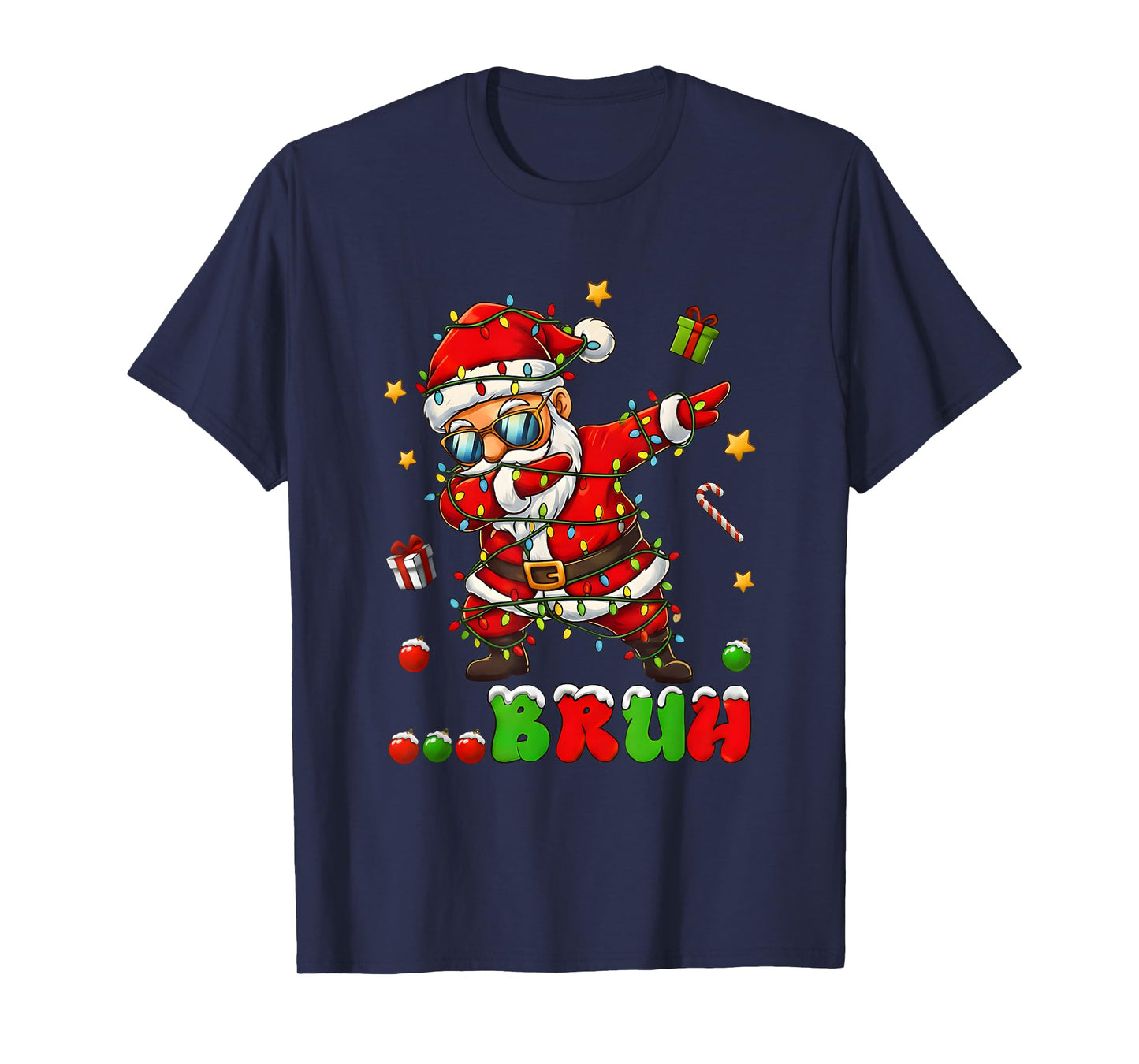 Bruh Dab Santa Christmas Funny Kids Toddler Boys Mens Xmas T-Shirt