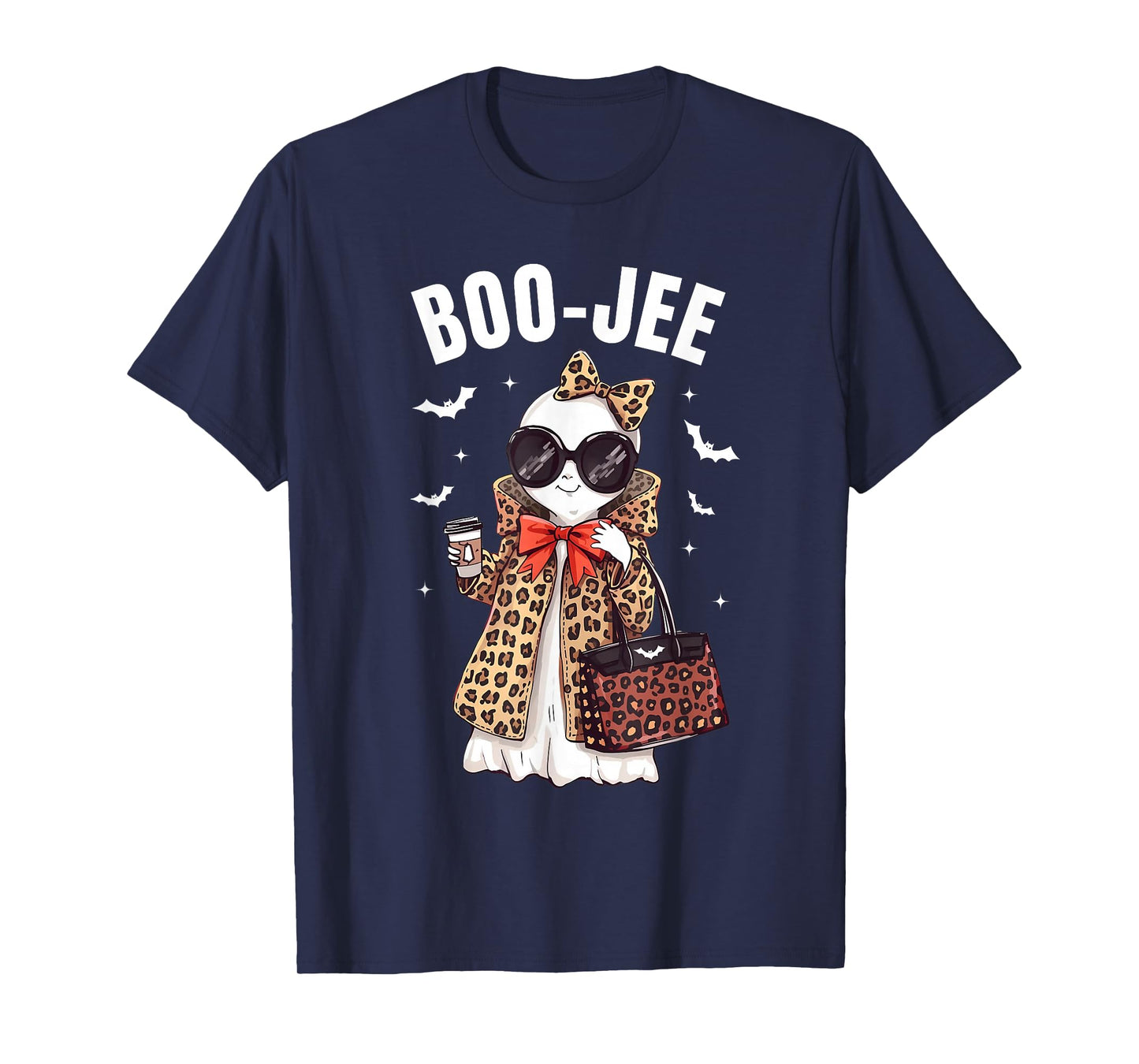 Boo JEE Boujee Pink Ghost Halloween October Vibes T-Shirt