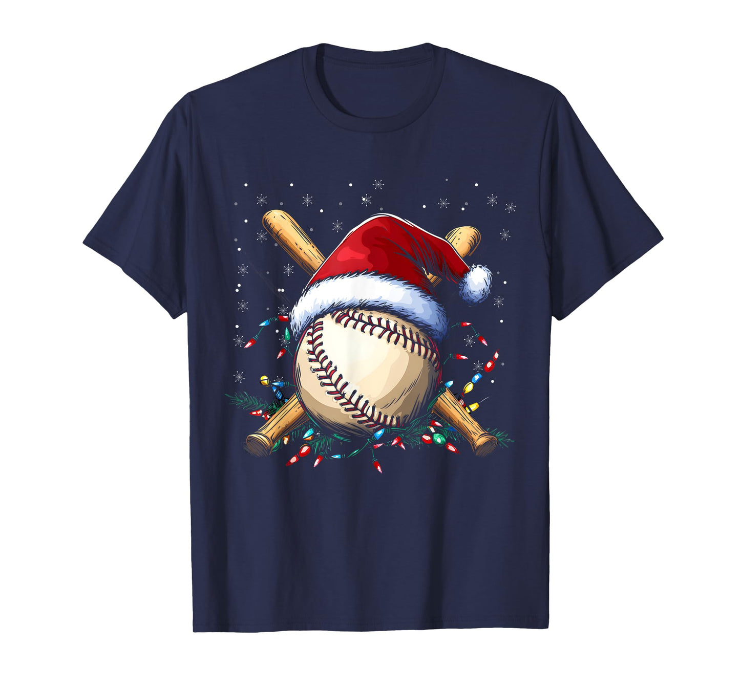Santa Sports Design For Men Boys Christmas Baseball Player T-Shirt