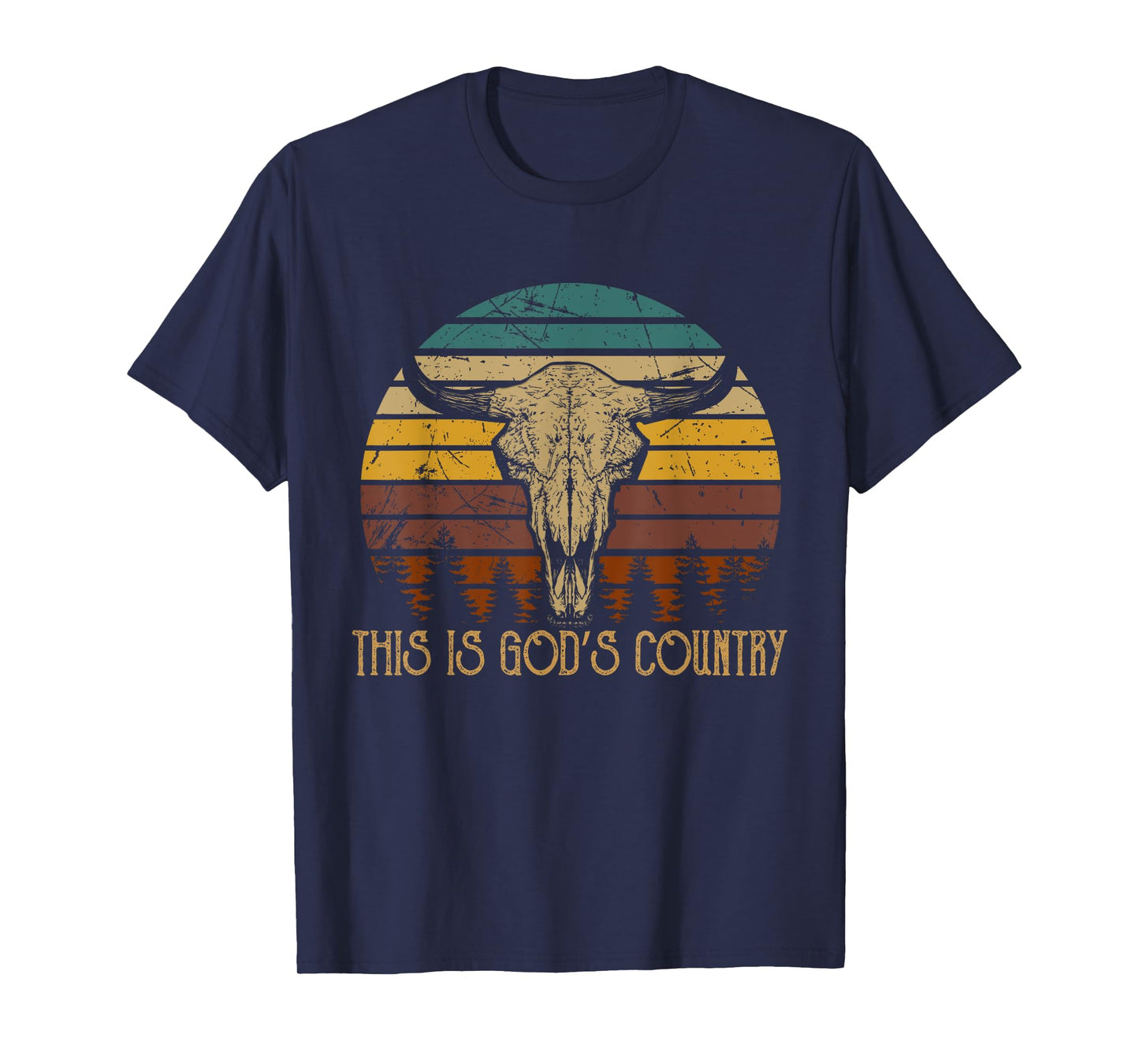 This Is God's Music Country Outfit Bull Skulls Western Howdy T-Shirt