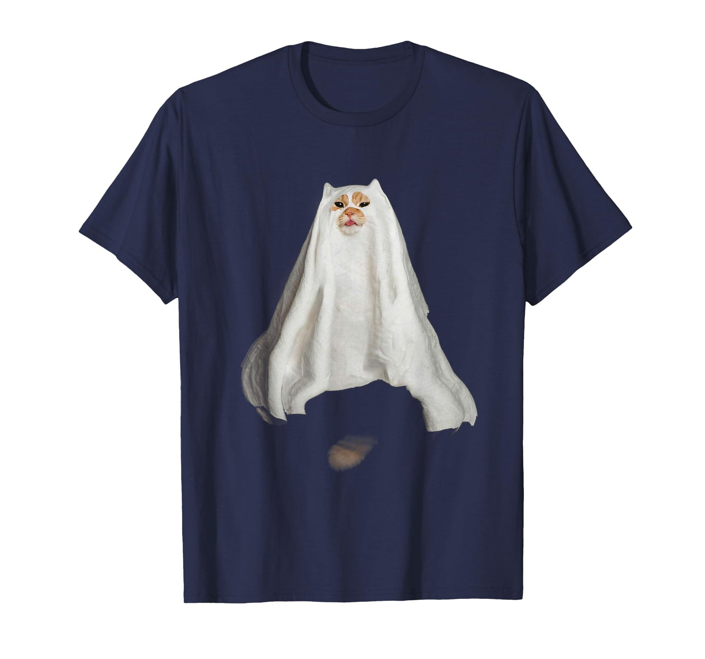 Ghost Cat Meme Funny Halloween Men Women Kids T-Shirt