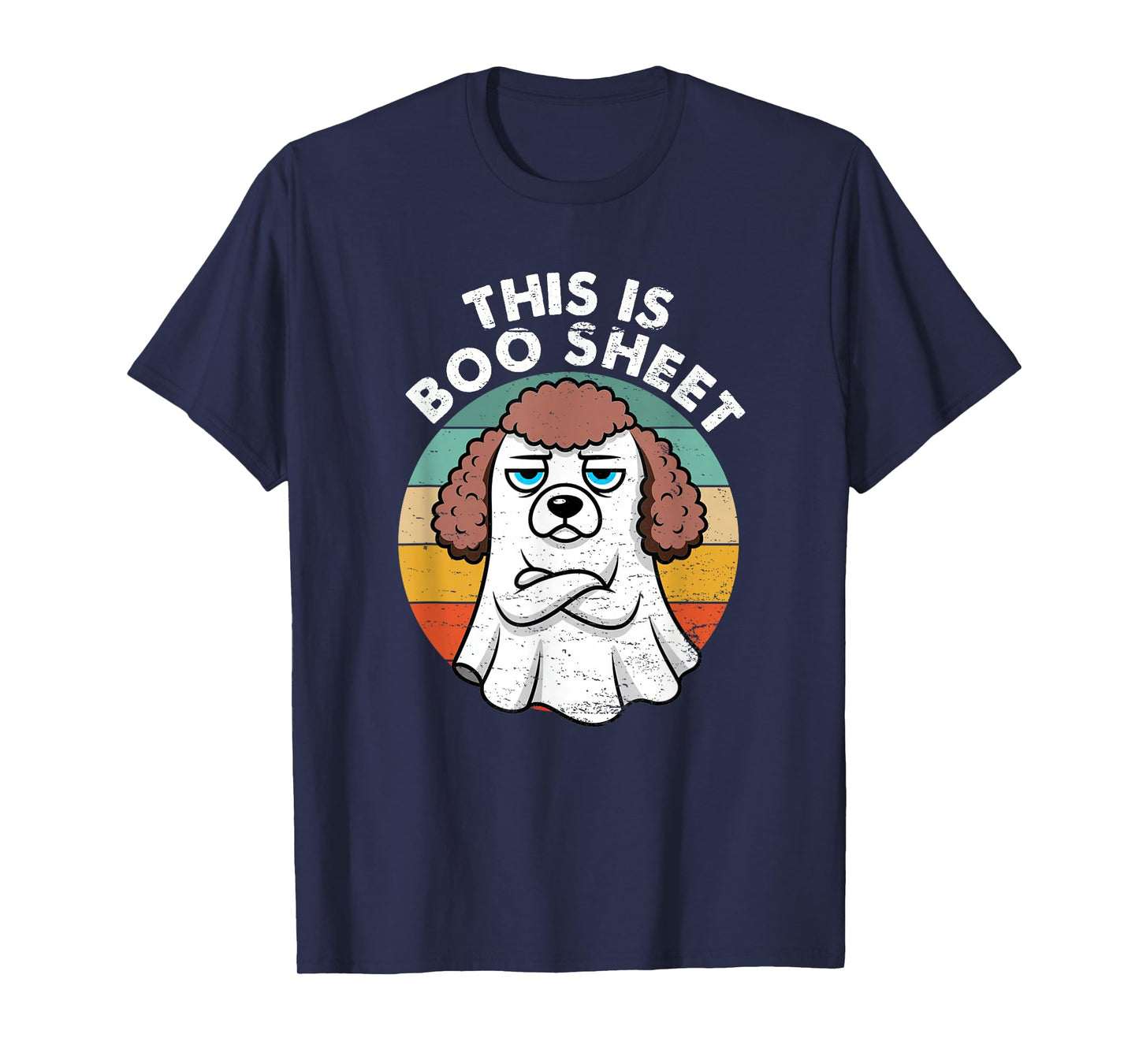 This is Boo Sheet Poodle Dog Retro Halloween Funny Dog T-Shirt