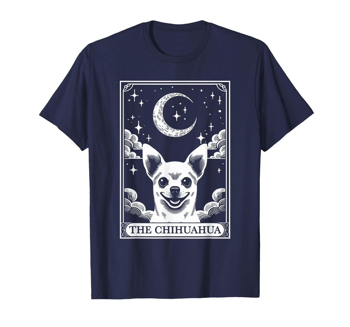 Tarot Card Vintage Crescent Moon Chihuahua Dog Mom T-Shirt