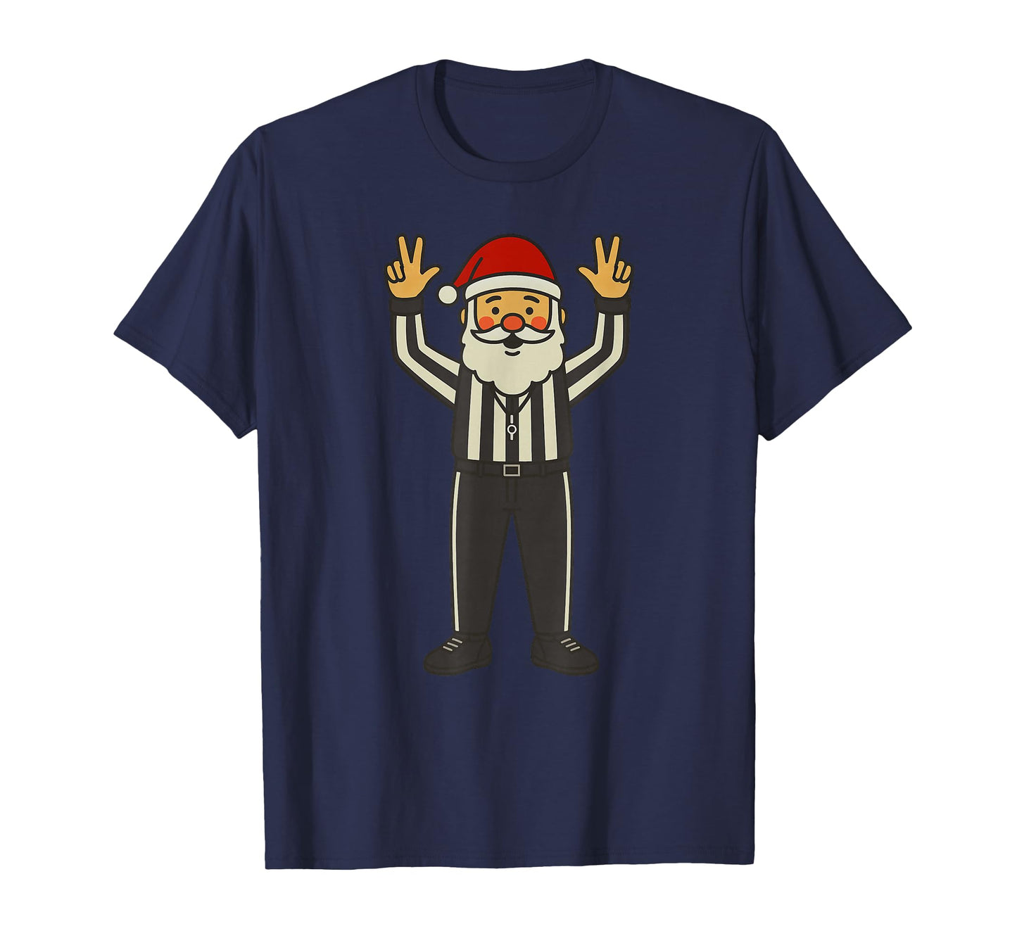 Santa Referee Christmas Basketball Funny Xmas Holiday T-Shirt