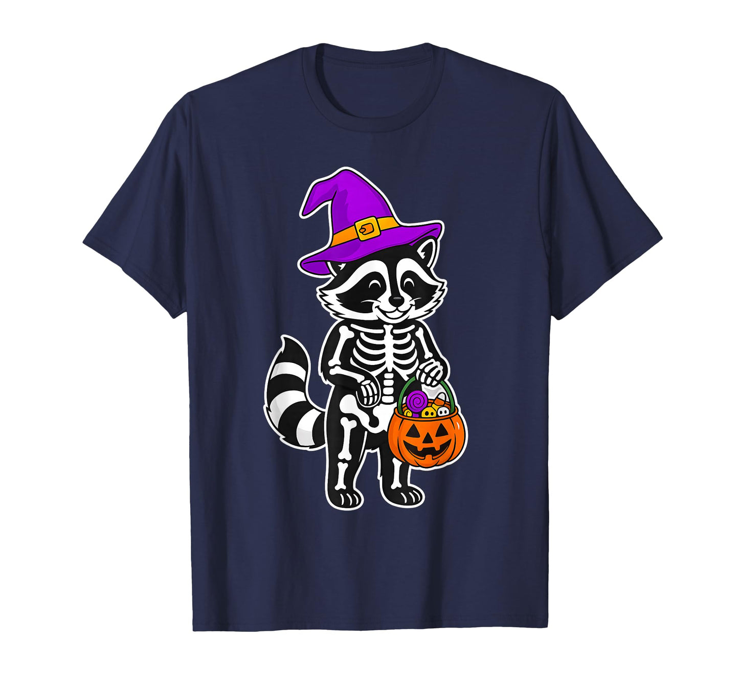 Funny Racoon Skeleton Halloween Spooky Trick or Treat T-Shirt