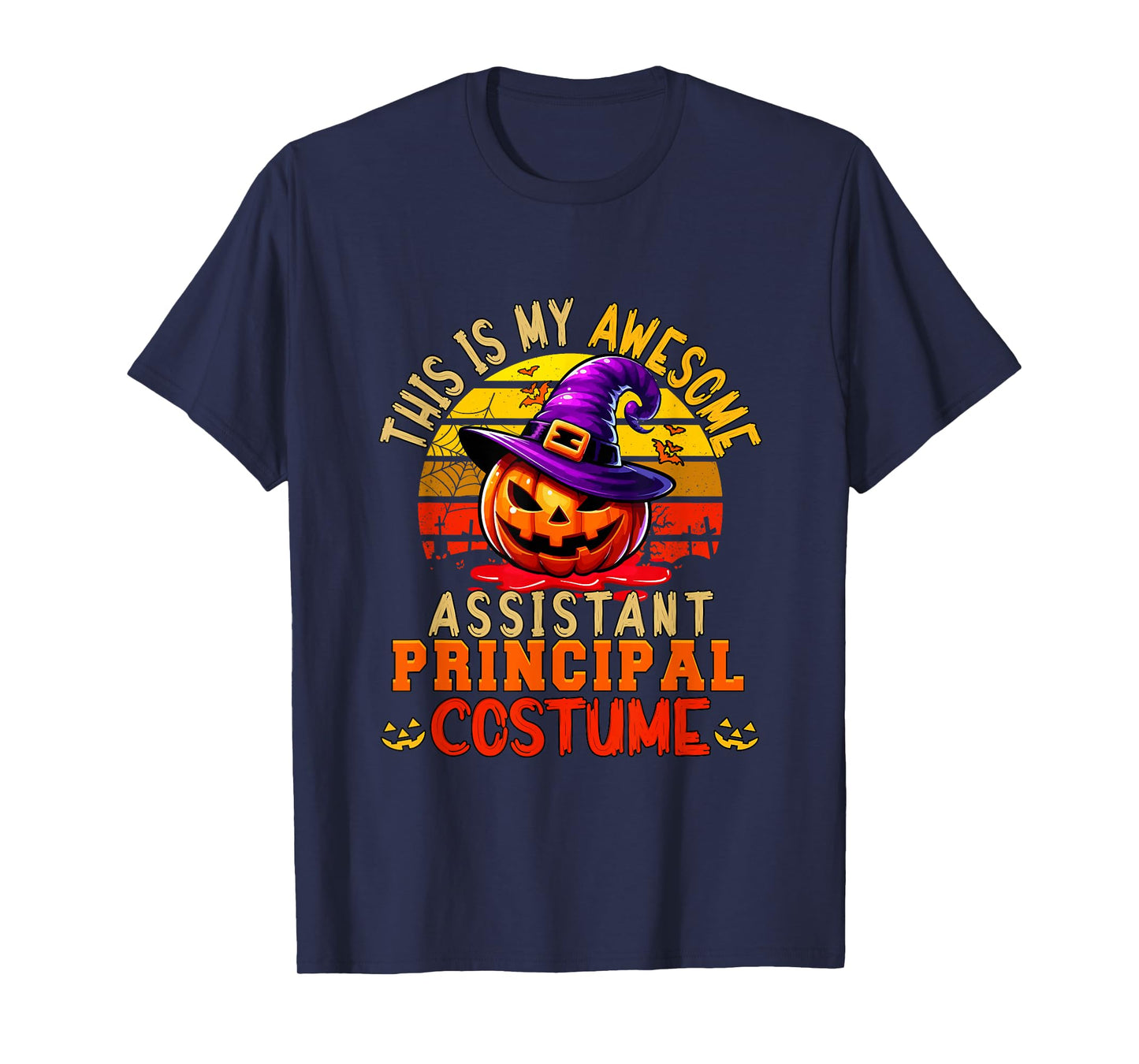 Vintage My Awesome Assistant Principal Horror Carved Pumpkin T-Shirt