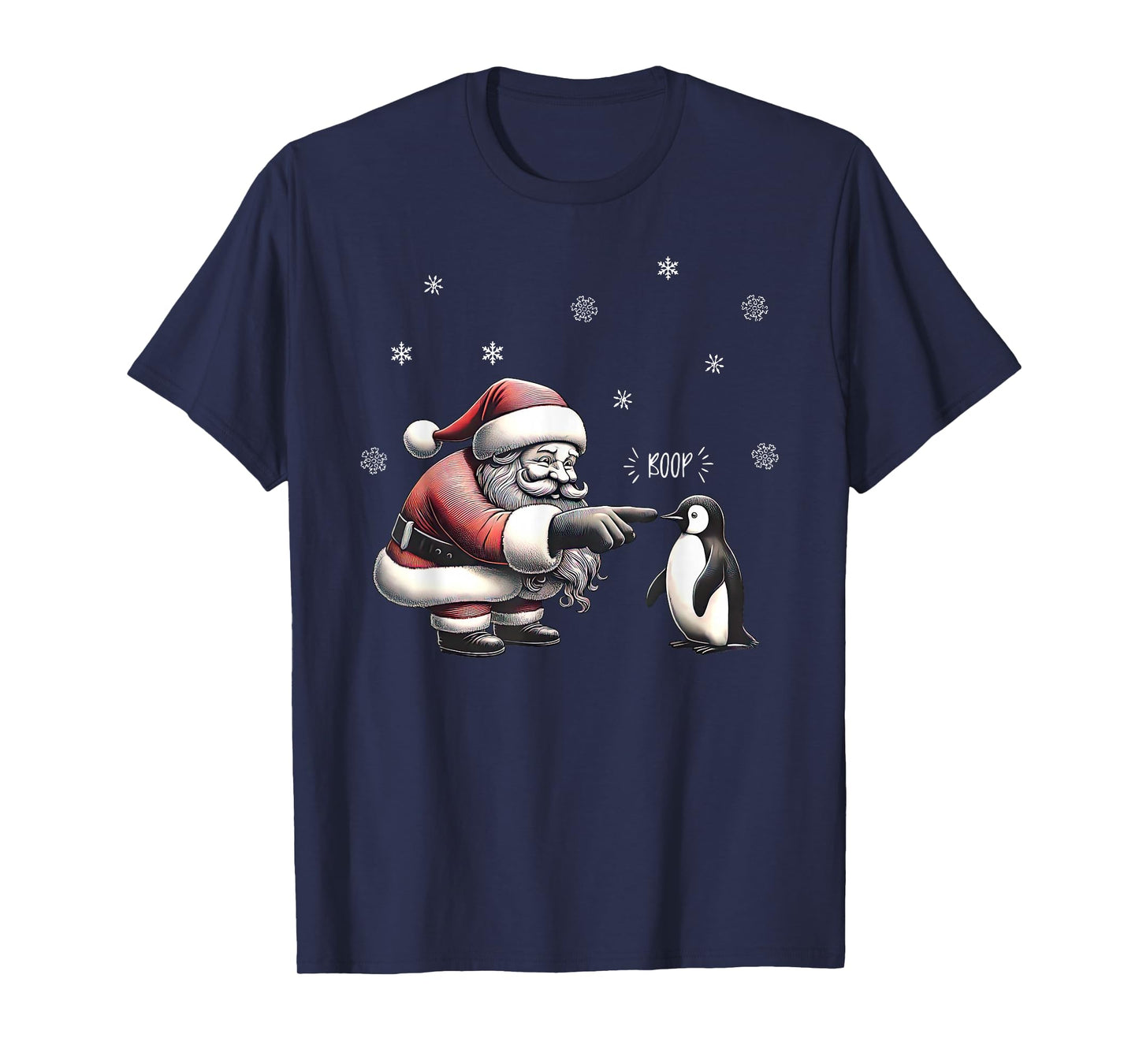 Christmas Santa Boop Penguin Xmas Penguins Sea Animal Lover T-Shirt