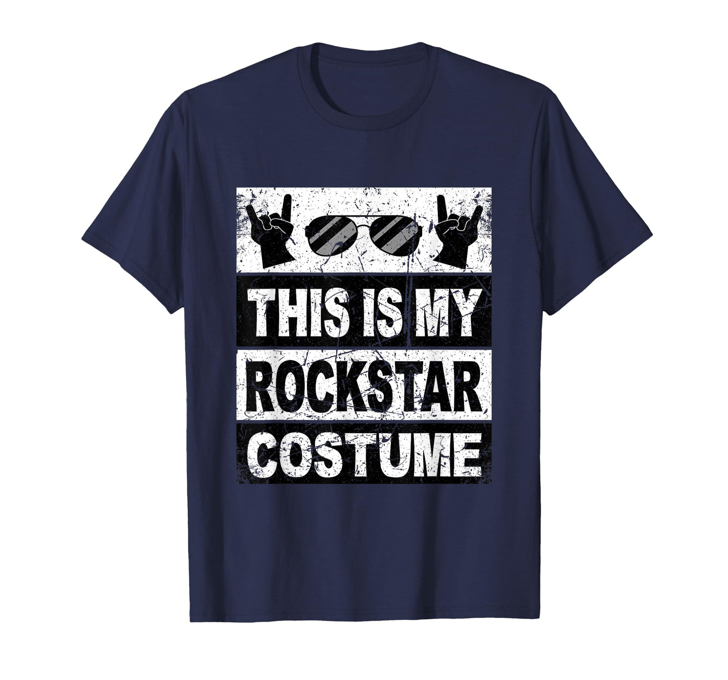 Retro Rockstar Costume Outfit Men Women Kids Adult Rock Star T-Shirt
