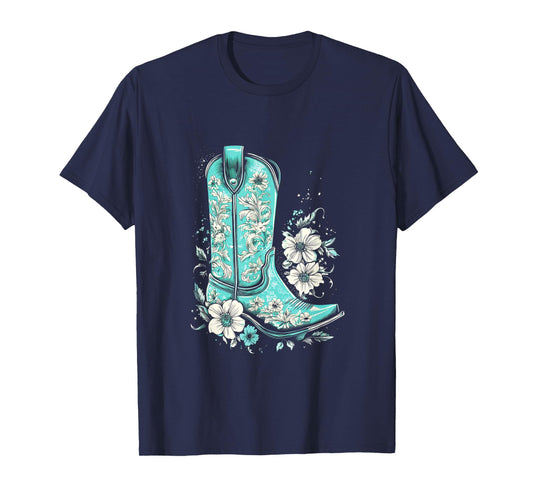 Western Turquoise Teal Cowgirl Country Boho T-Shirt