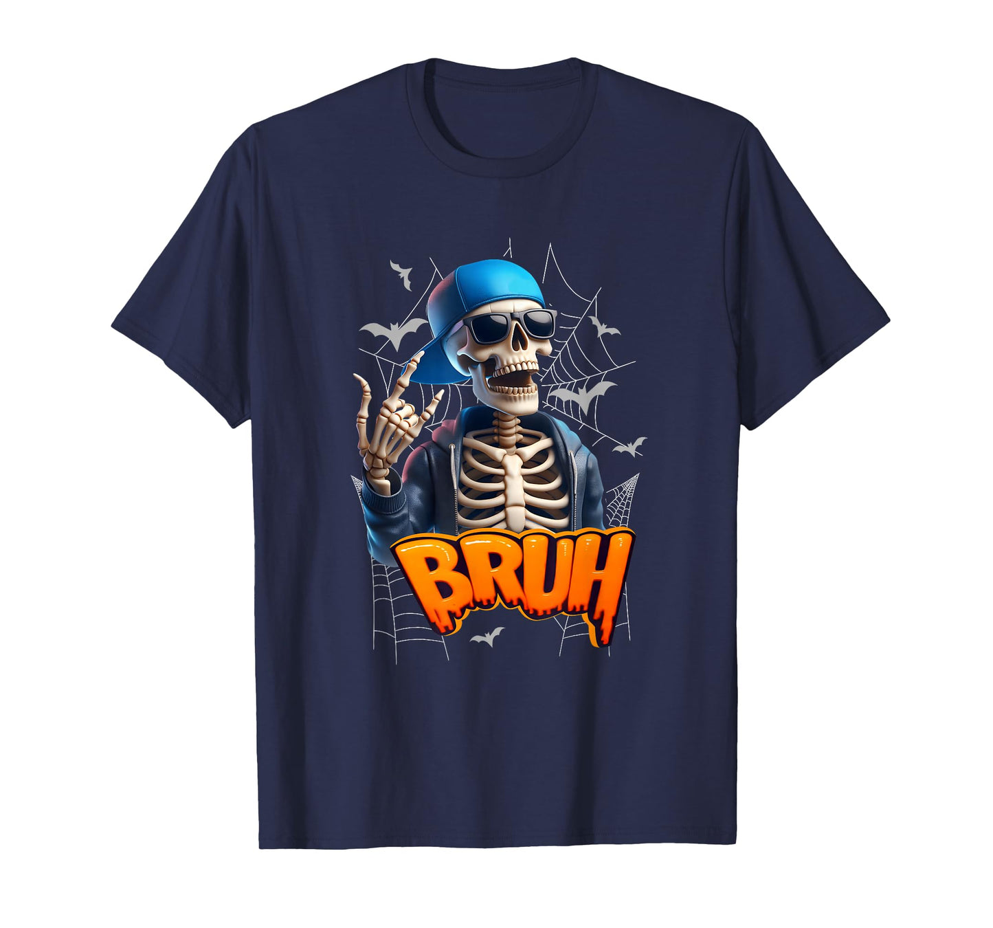 Bruh Skeleton Halloween Funny Cool Skeleton T-Shirt
