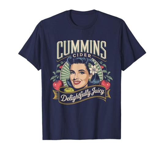 Delightfully Juicy Cummins Cider Vintage Humor Logo T-Shirt
