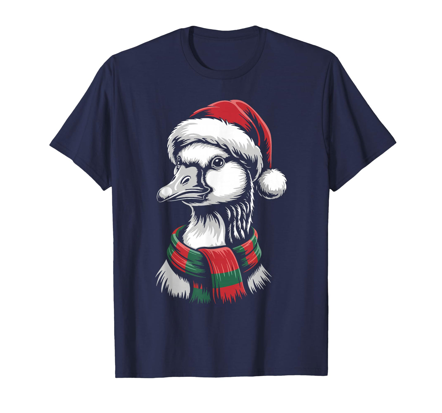 Goose Xmas Santa Hat Scarf Christmas Costume T-Shirt