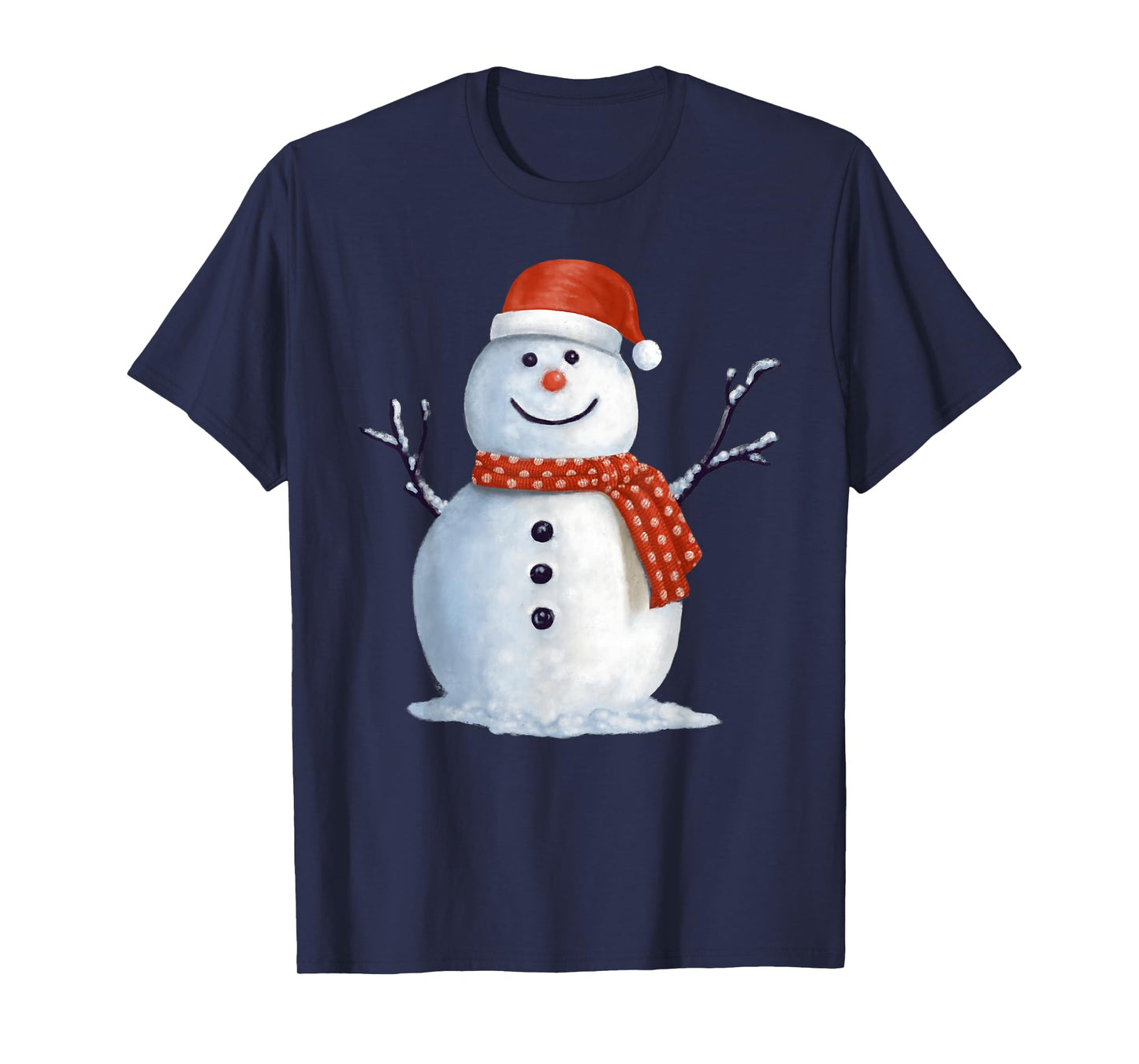 Snowman in Santa Hat Cozy Holiday Seasons T-Shirt
